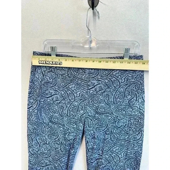 J JILL Women’s Size 8 Petite Blue Paisley Prints Cotton Straight Leg Ankle Pants - Picture 3 of 9